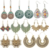 Juego de 8 pares de aretes estilo boho chic bajan de precio