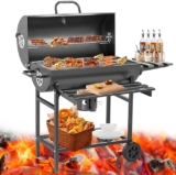 Asador de carbón de 2 niveles con ruedas baja de precio