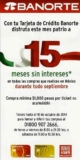 15 meses sin intereses con tarjetas Banorte en septiembre