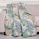 Manta decorativa acolchada con estampado marítimo baja a un tremendo precio