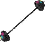 Set de barra para ejercicio de fuerza con 6 discos para 20 kg ajustables baja de precio