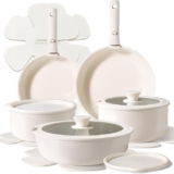 Batería de cocina de cerámica antiadherente Carote con mangos desmontables baja de precio + 6 meses sin intereses