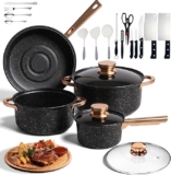 Batería de cocina con juego de cuchillos y utensilios baja de precio