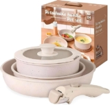 Batería de cocina con mango desmontable con cerámica antiadherente baja de precio + 3 meses sin intereses