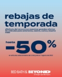 Rebajas de Temporada Bed Bath & Beyond: Hasta 50% de descuento