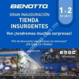 Inauguración Benotto Insurgentes 1 y 2 de abril con 10% de descuento + 6 MSI