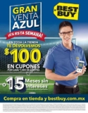 Venta Azul Best Buy 16 al 22 de junio 2016: $100 en cupones por cada $1,000 de compra