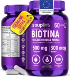 Suplemento alimenticio biotina + colágeno 500 mg con 60 cápsulas bajan de precio