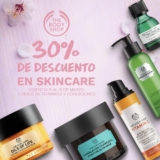 Promoción Body Shop de 30% de descuento en productos para el cuidado de la piel