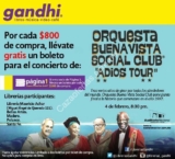 Boletos gratis para Buenavista Social Club comprando $800 en librerías Gandhi