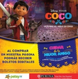 Boletos gratis para la película COCO en la compra de productos Purina en Petsy