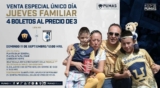 4×3 en boletos para el partido Pumas vs. Querétaro