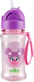 Botella de agua con popote para niños con diseño de Plaza Sésamo baja a un precio increíble