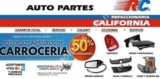 En Refaccionaria California 50% de descuento en facias, parrillas, faros, cofres, espejos, etc.