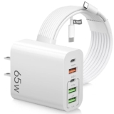 Cargador de carga rápida 5 en 1 de 65 W con cable de 1.5 m en su precio más económico