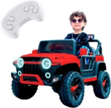 Carrito eléctrico montable para niños Jeep con luces LED baja a un gran precio