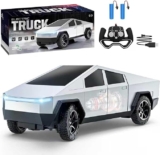 Carrito a control remoto de juguete recargable con diseño de Cybertruck baja a su menor precio