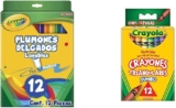 Combo Crayola con plumones delgados lavables 12 colores + crayones jumbo triangulares con 12 colores bajan a su menor precio
