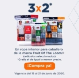 3×2 en ropa interior par hombre Fruit of the Loom en Chedraui