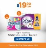 En Chedraui papel higiénico Pétalo Ultra Jumbo de 6 rollos por $19.90