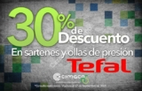 30% de descuento en sartenes y ollas a presión Tefal en Cimaco