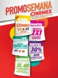 En Cinemex Promo Semana de lunes a viernes con descuentos, 2×1 y precio especial