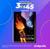 En Cinépolis 3 entradas para la película Elementos por $45