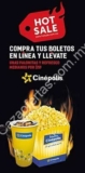 Promoción Cinépolis Hot Sale 2017: palomitas y refresco por $59 al comprar en línea