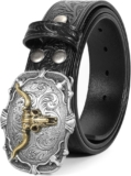 Cinturón vaquero de cuero para hombre baja de precio