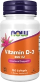 Suplemento alimenticio Vitamina D3 400 IU con 180 cápsulas baja a un tremendo precio