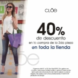 40% de descuento en la segunda pieza en Cloe
