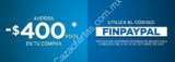 Código Lowes Paypal de $400 de descuento en compras de $2,000