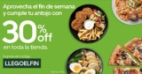 Código de cupón Uber Eats de 30% de descuento en todos los restaurantes este fin de semana