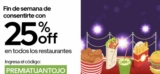 Código Uber Eats de 25% de descuento en todos los restaurantes este fin de semana