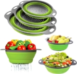 Juego de 3 coladeras plegables de silicona bajan de precio