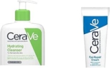 Combo CeraVe con limpiador hidratante facial + crema reparadora de contorno de ojos baja a un gran precio