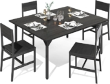 Comedor de madera y metal con 4 sillas baja a su menor precio + cupón