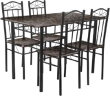 Comedor con 4 sillas estilo tipo mármol negro baja a su menor precio