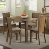 Comedor con mesa y 4 sillas de madera baja a su precio más económico + 15 meses sin intereses