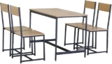Comedor de madera y metal con 4 sillas baja a su menor precio