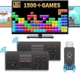 Consola de videojuegos retro con 2 controles y 1500 juegos baja de precio