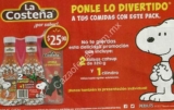 Promoción la Costeña Snoopy: cilindro gratis en la compra de 2 catsups