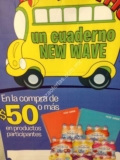 Cuaderno New Wave gratis en la compra de $50 pesos de productos Bonafont Kids en Comercial Mexicana