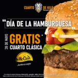 Cuarto de Kilo Día de la Hamburguesa 2023: Hamburguesa clásica GRATIS en la compra de hamburguesa + guarnición + refresco