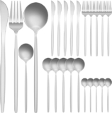 Cubiertos de acero inoxidable para 6 personas con 24 piezas bajan de precio