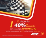 Cupón App McDonalds de 40% de descuento en Auto Mac sólo hoy