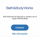 Cupón Bath & Body Works de 10% de descuento adicional a sus rebajas