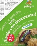 Cupón Petsy Publimetro de 15% de descuento y envío gratis