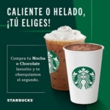 Cupón Starbucks 2×1 en bebidas Mocha o Chocolate