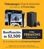 Cupón Walmart Feria del videojuego: $2,500 de bonificacion en consolas PlayStation y Xbox